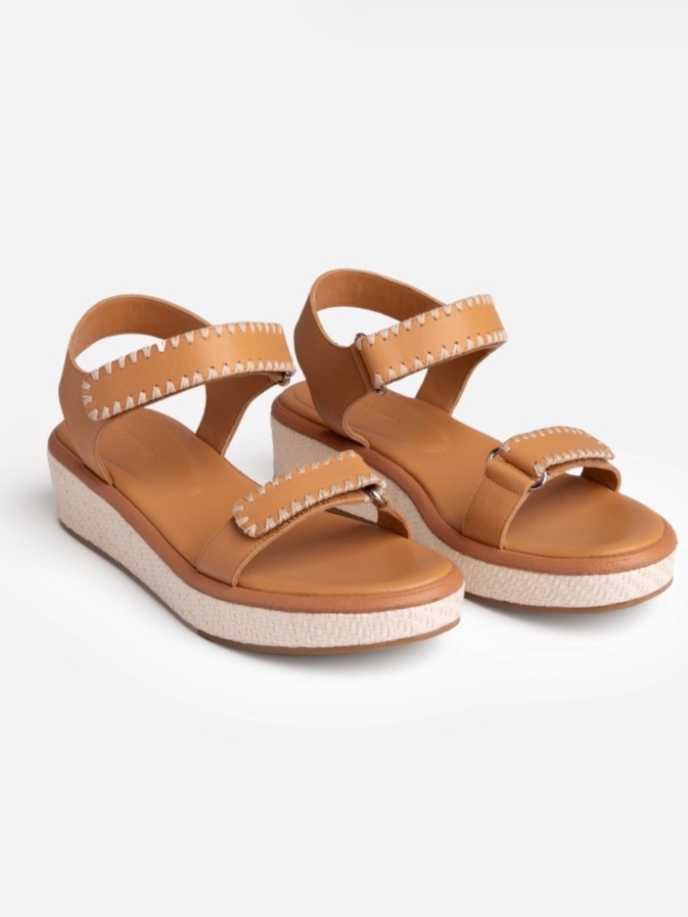 Johnny Was Raffia Embroidered Leather Sandals Taupe SZ 9